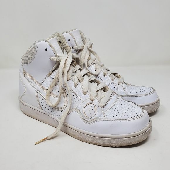 Nike Son of Force Women's White Leather Mid Trainers Athletic Sneakers Size 8.5 - Picture 2 of 7